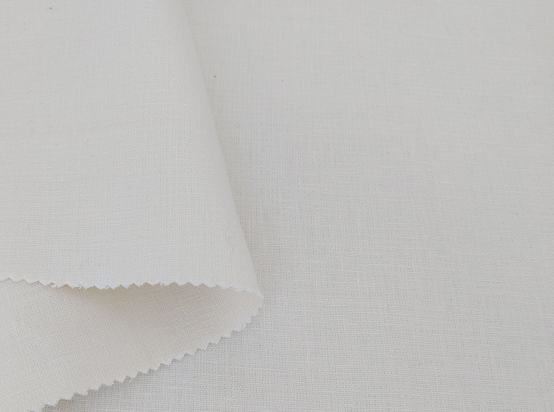 Heavyweight Double Face Linen Fabric - White, Soft Handfeel 4240
