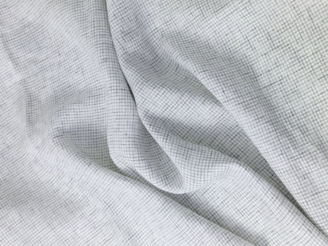 Subtle Gingham Check Linen-Polyester Fabric – Soft Handfeel, Melange Effect 7995 7996