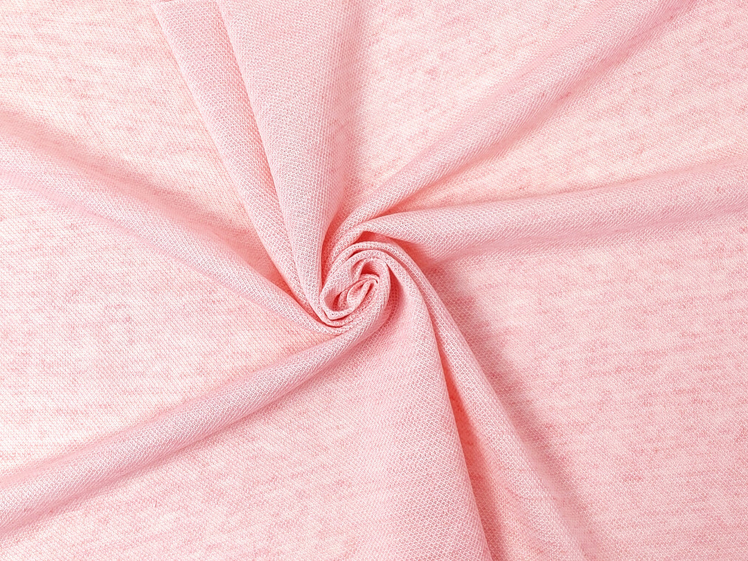 Pink Melange Linen-Nylon Blend Knit Fabric 4387