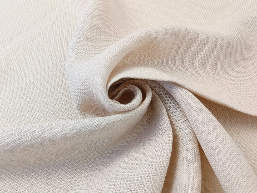 Linen Rayon Blend Fabric in Beige with Dobby Weave – Soft, Crisp, Medium Weight 1159