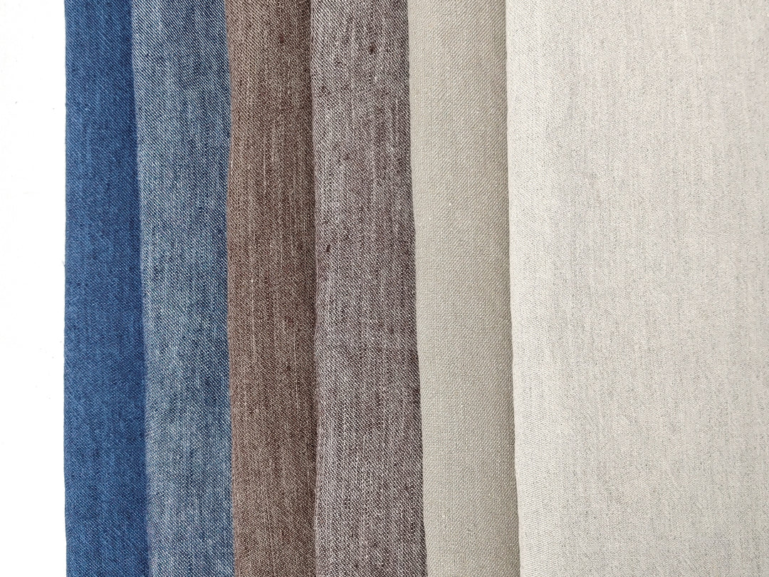 Denim-Inspired Linen Cotton Twill Fabric – Pre-Washed, Medium Weight, Slightly Rough Texture 7869 7870 7871 7872 7873 7874