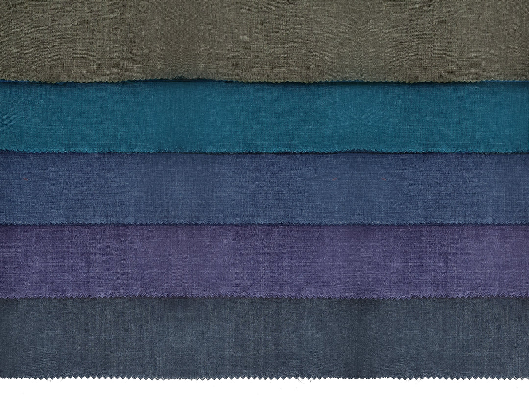 100% Linen Vintage Dyed Delave Fabric – Fine 21s Yarn, Pre-Washed, Light Weight 7119 6722 6202 6372 6782