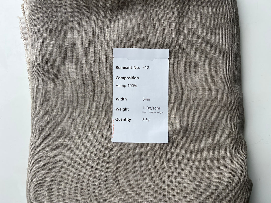 Remnant Fabric #412 - Hemp 100% - 8.5y