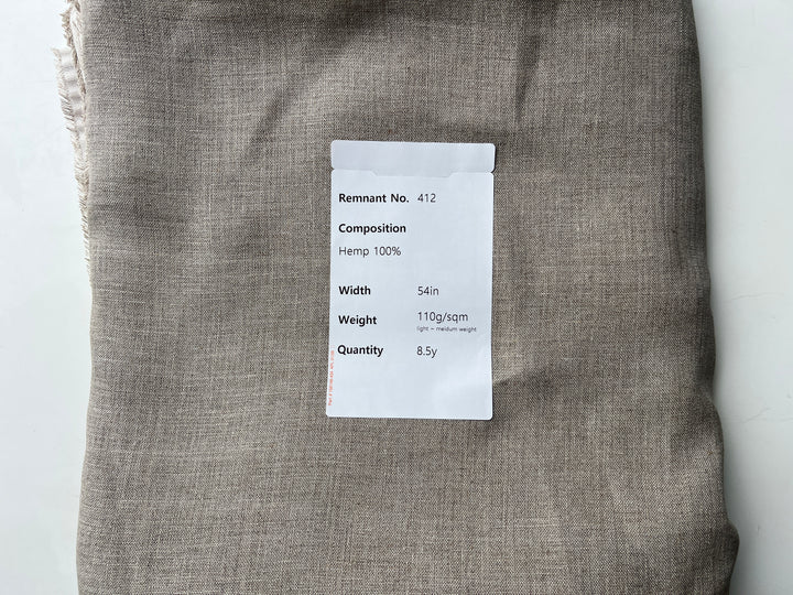 Remnant Fabric #412 - Hemp 100% - 8.5y