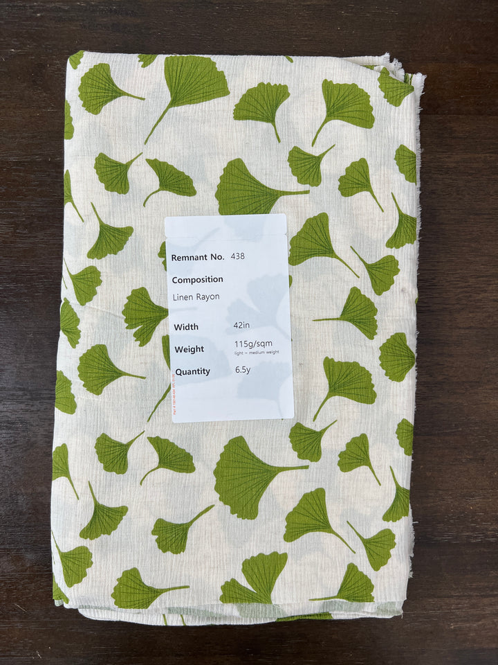 Remnant Fabric #438 - Linen Rayon  - 6.5y