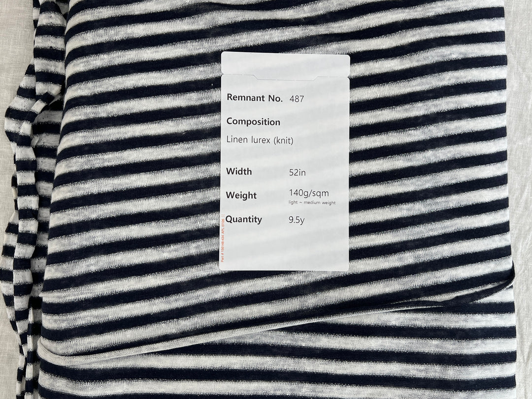 Remnant Fabric #487 - Linen lurex (knit) - 9.5y