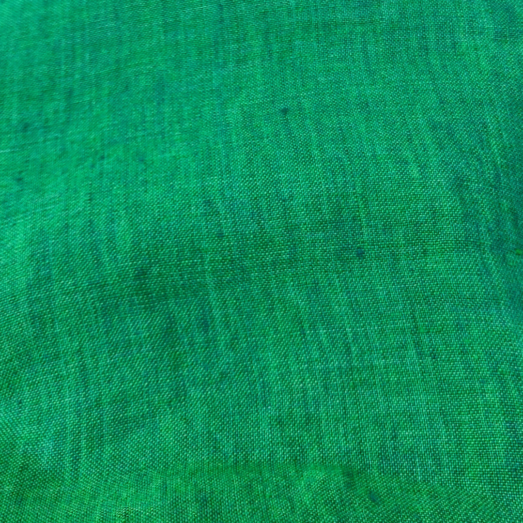 100% Linen Soft&Crisp Fabric 21s Vintage Chambray Green 7701