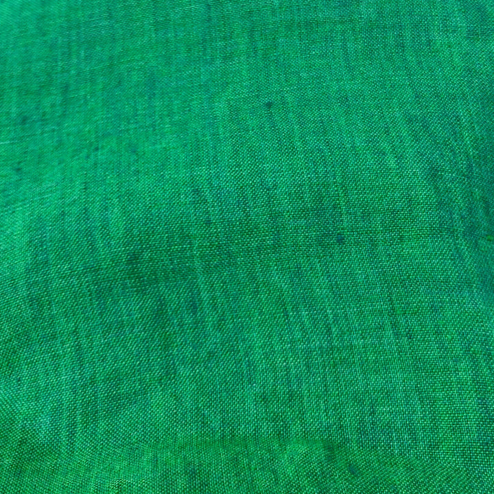 100% Linen Soft&Crisp Fabric 21s Vintage Chambray Green 7701