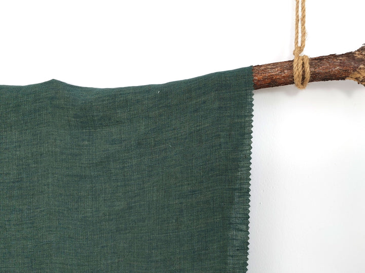 100% Linen Soft&Crisp Fabric 21s Vintage Chambray Khaki 7875