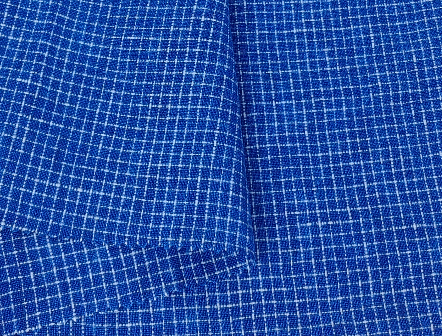 Blue 100% Linen Fabric: Viking Age Hedeby Windowpane Pattern | The