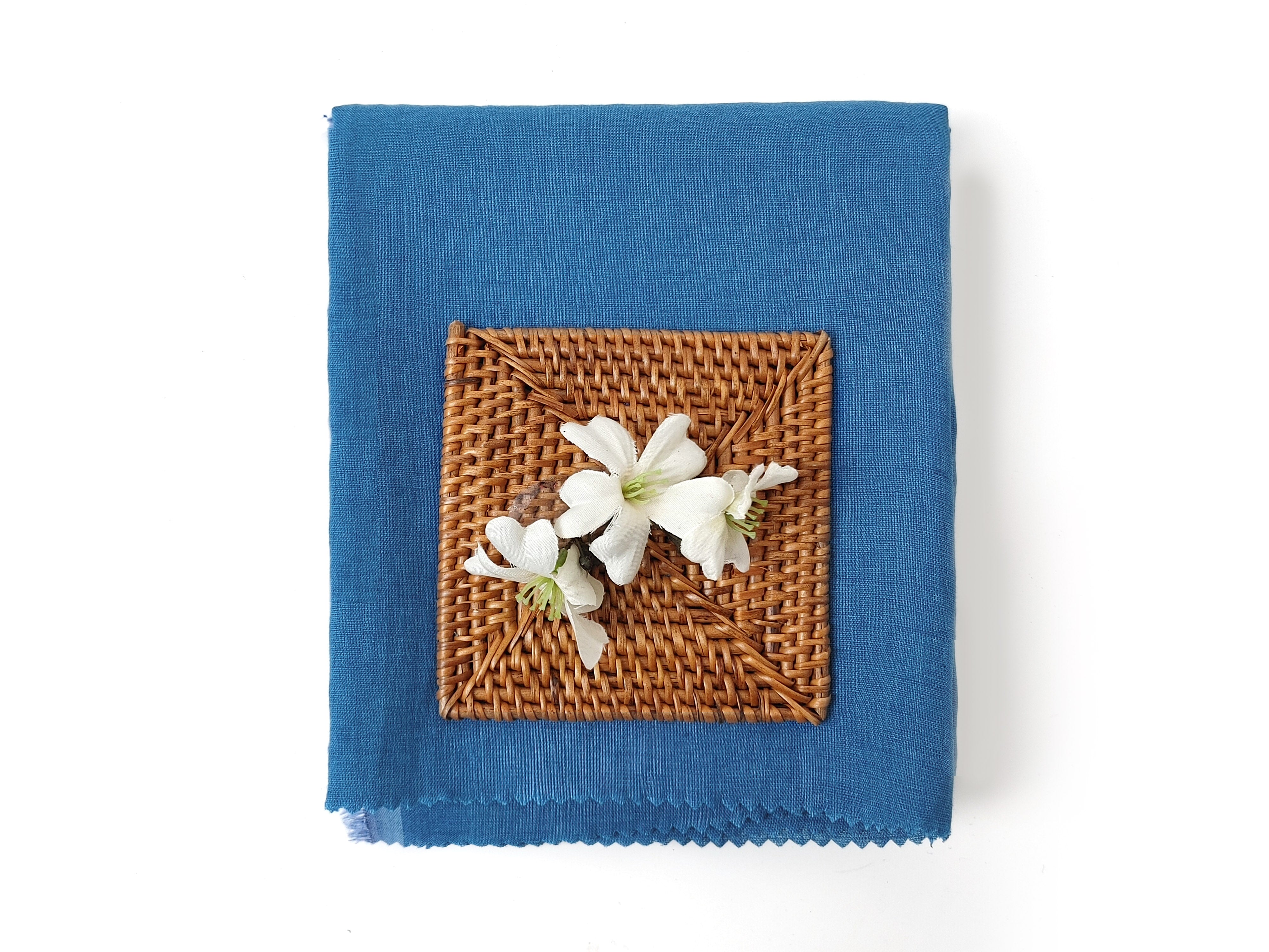 Vintage Delavé Blue 100% Linen Fabric – Soft, Lightweight, Pre