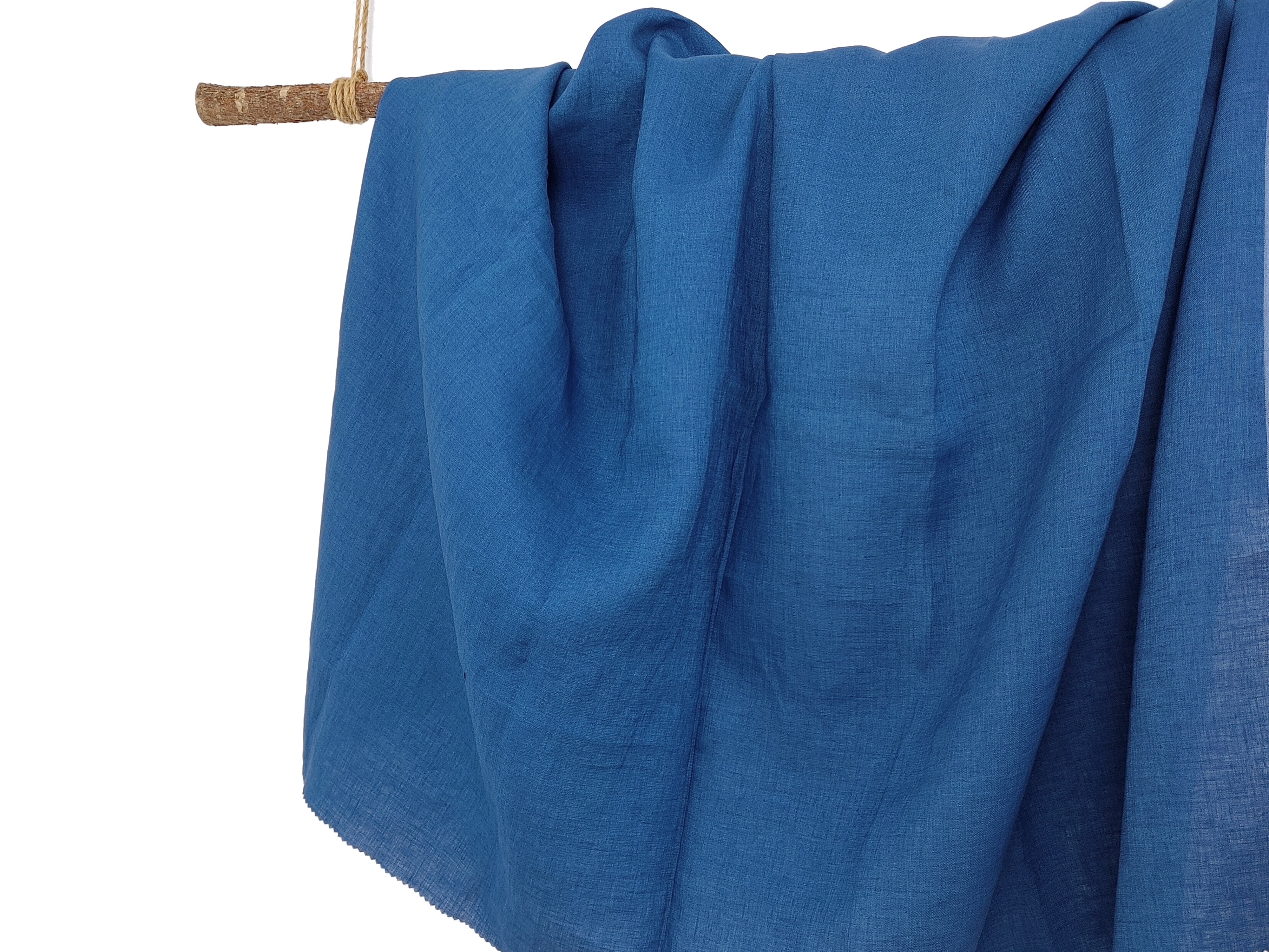 Vintage Delavé Blue 100% Linen Fabric – Soft, Lightweight, Pre