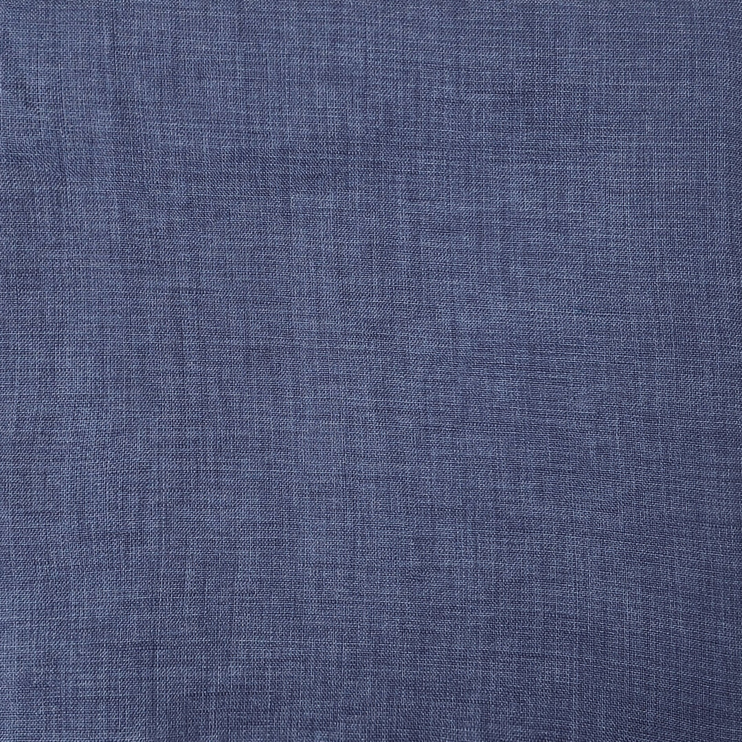 100% Linen Vintage Dyed Delave Fabric – Fine 21s Yarn, Pre-Washed, Light Weight Slate Blue 6202