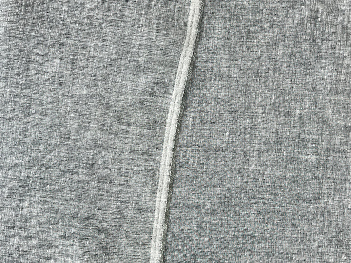 Grey Color 100% Linen Chambray Fabric 8487 | Pre-Washed Soft Touch | 44"