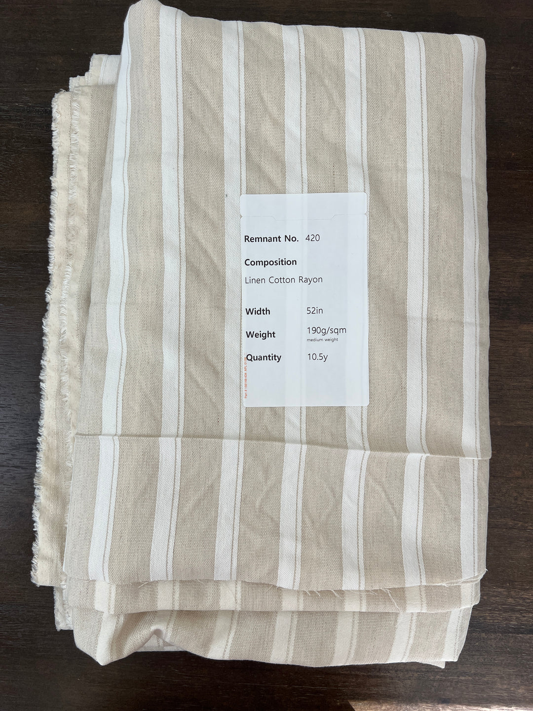 Remnant Fabric #420 - Linen 100% - 10.5y