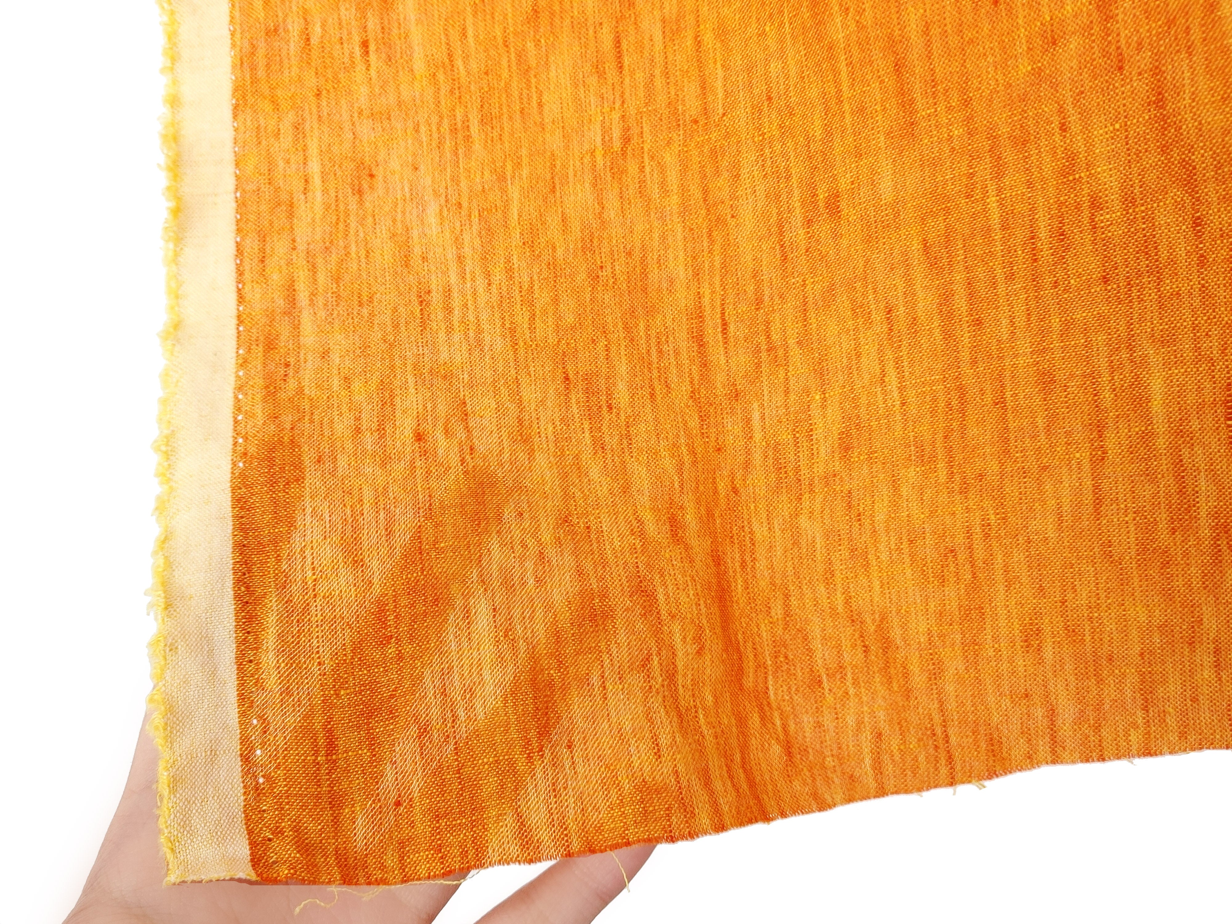 100% Linen Crispy Fabric | 21s Vintage Chambray Orange – The Linen Lab