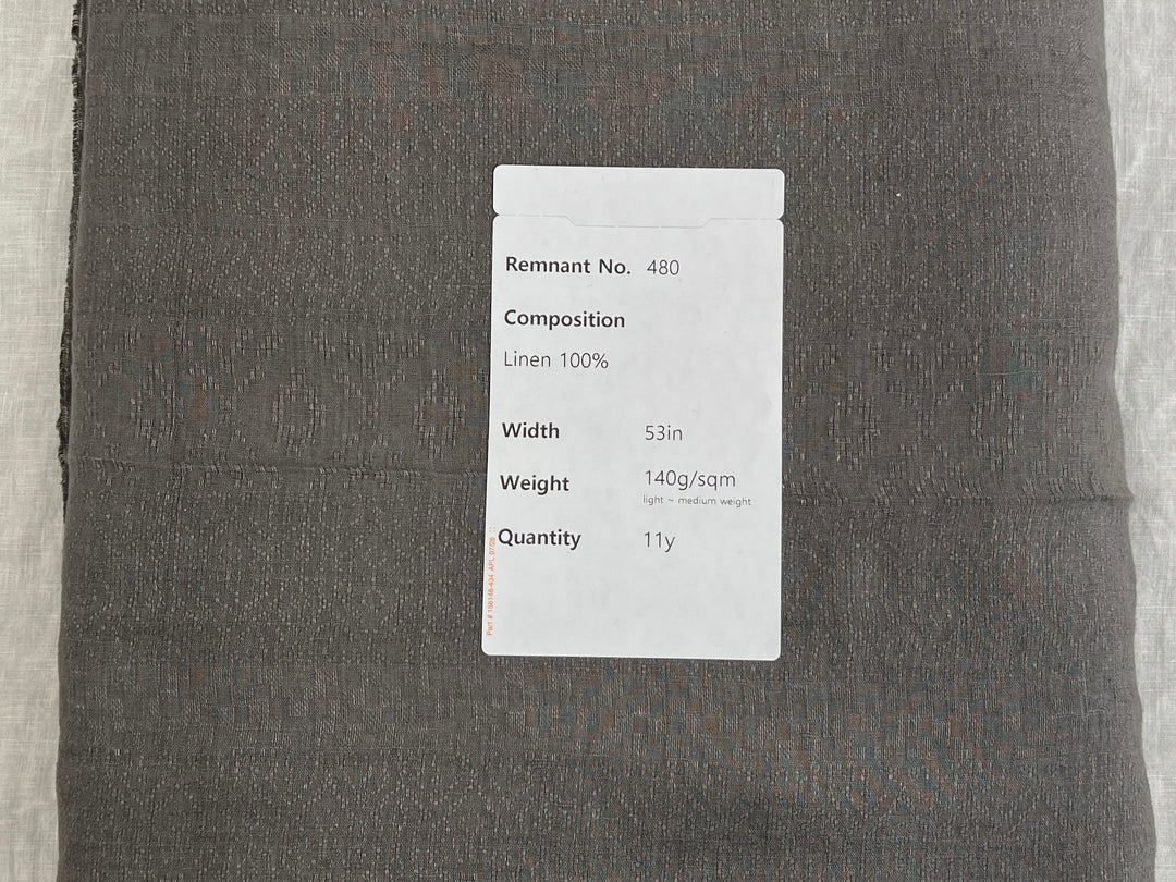 Remnant Fabric #480 - Linen 100%  - 11y