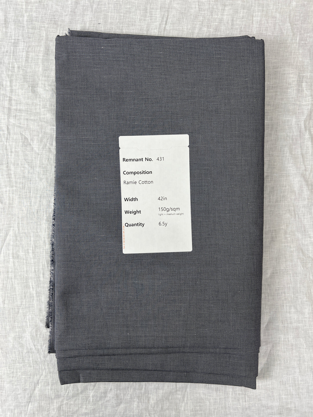 Remnant Fabric #431 - Ramie Cotton  - 6.5y