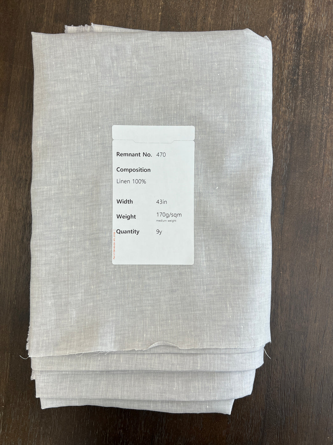 Remnant Fabric #470 - Linen 100 - 9y