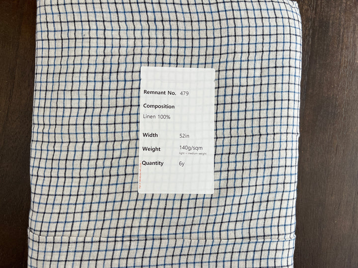 Remnant Fabric #479 - Linen 100%  - 6y