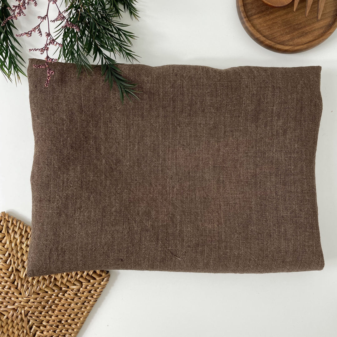 High Twisted Linen Fabric 14s Medium Weight Brown 6374