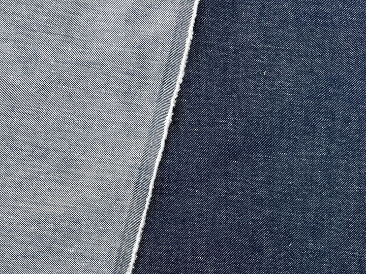 Dark Navy Denim-Look Linen Cotton Fabric 8348 | Dual-Sided Twill | 52"