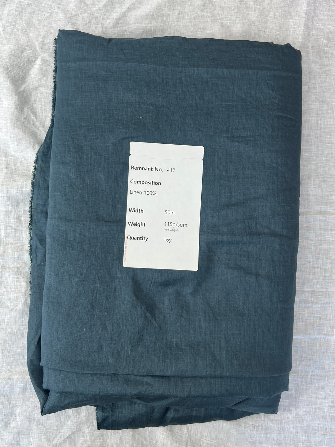 Remnant Fabric #417 - Linen 100% - 16y