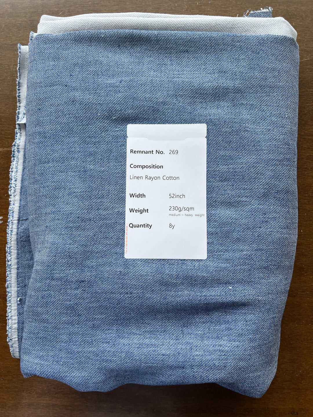 Remnant Fabric #269 - Linen Rayon Cotton 8y