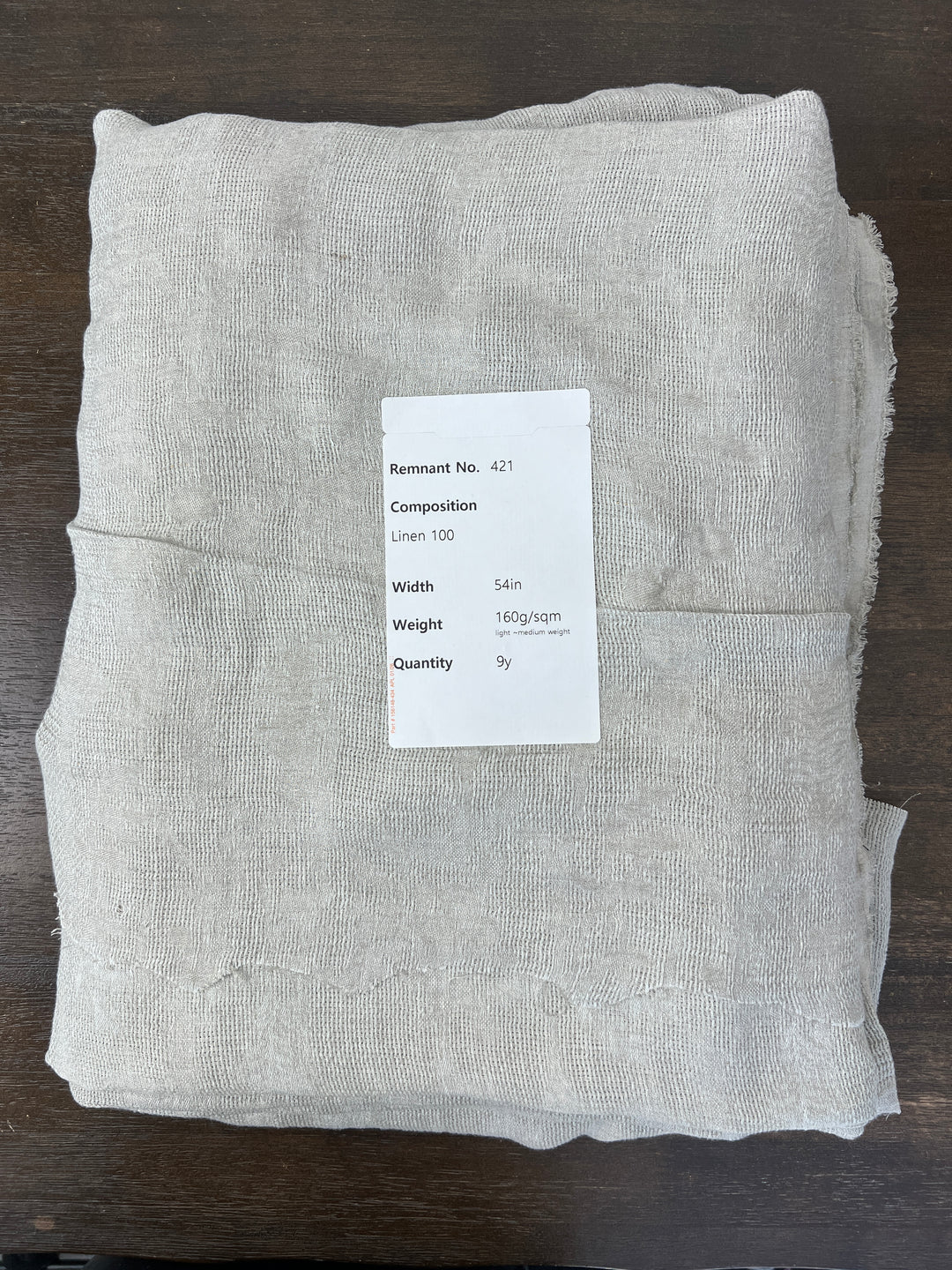 Remnant Fabric #421 - Linen 100% - 9y