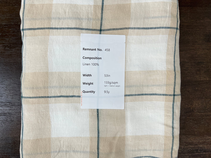 Remnant Fabric #458 - Linen 100% - 9.5y