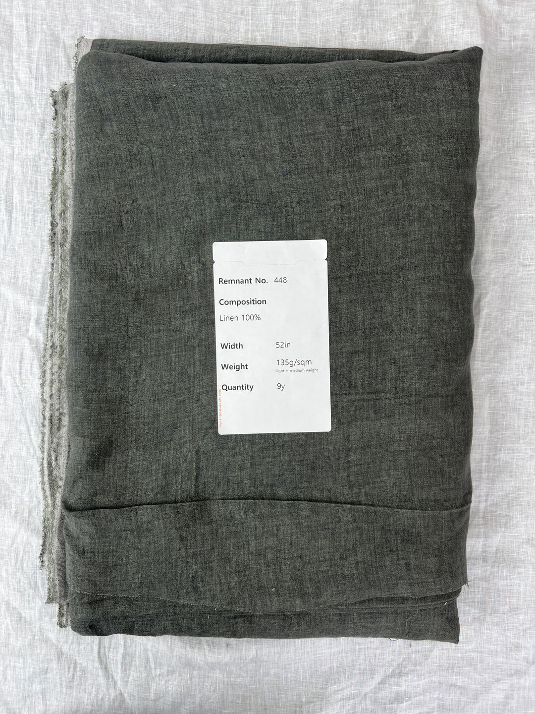 Remnant Fabric #448 - Linen 100%  - 9y