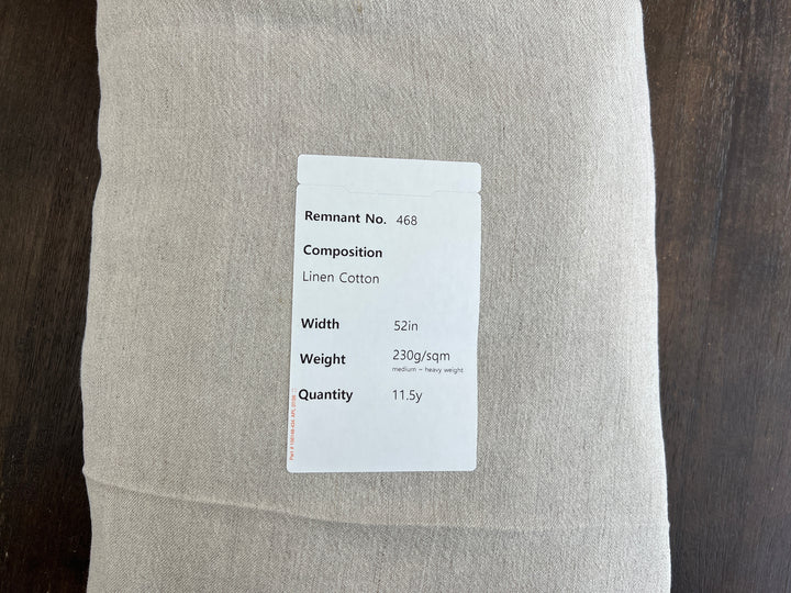 Remnant Fabric #468 - Linen Cotton - 11.5y