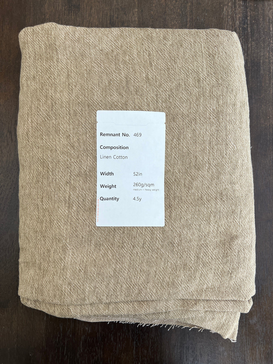 Remnant Fabric #469 - Linen Cotton - 4.5y