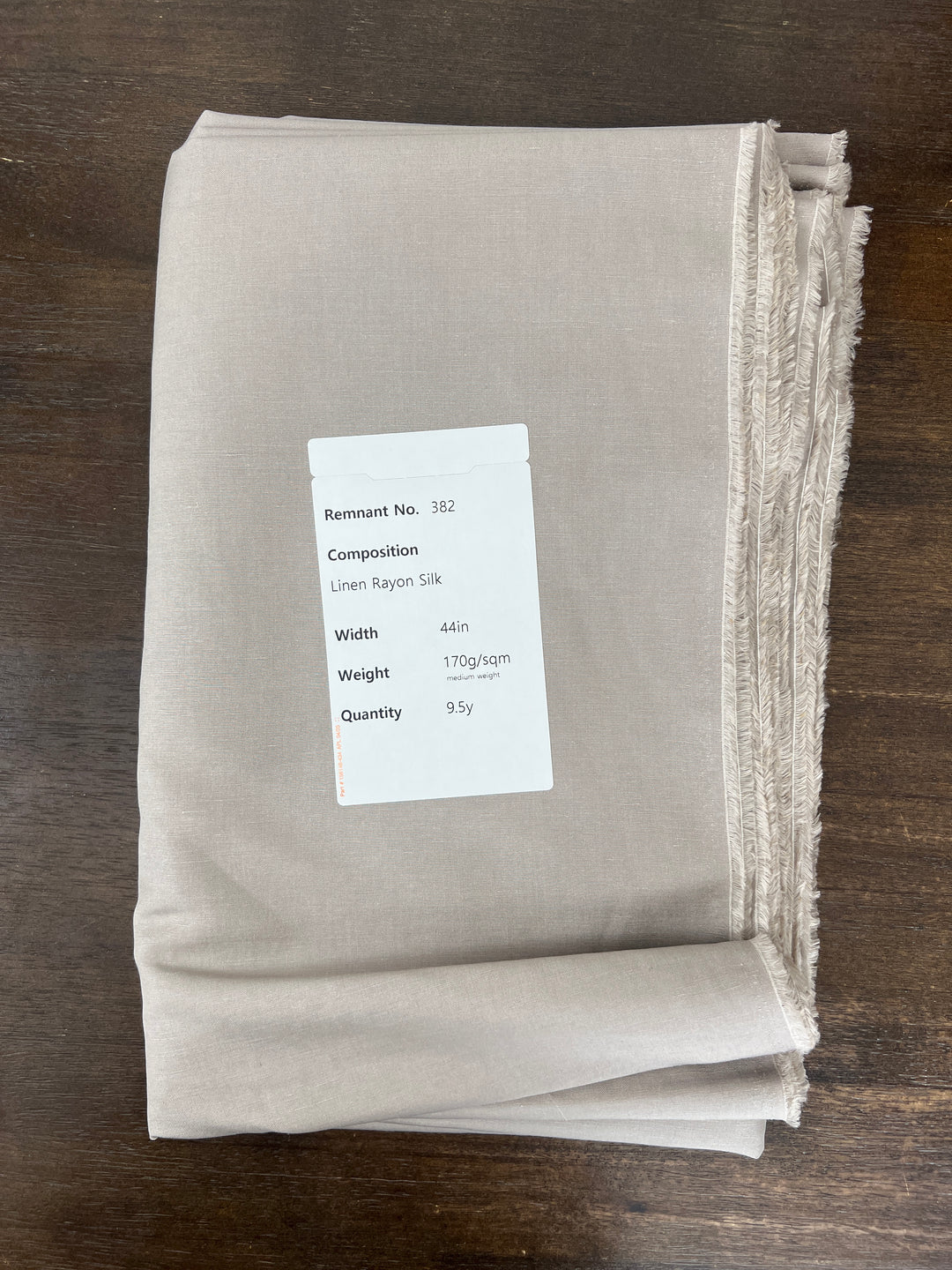 Remnant Fabric #382 - Linen Rayon Silk - 9.5y