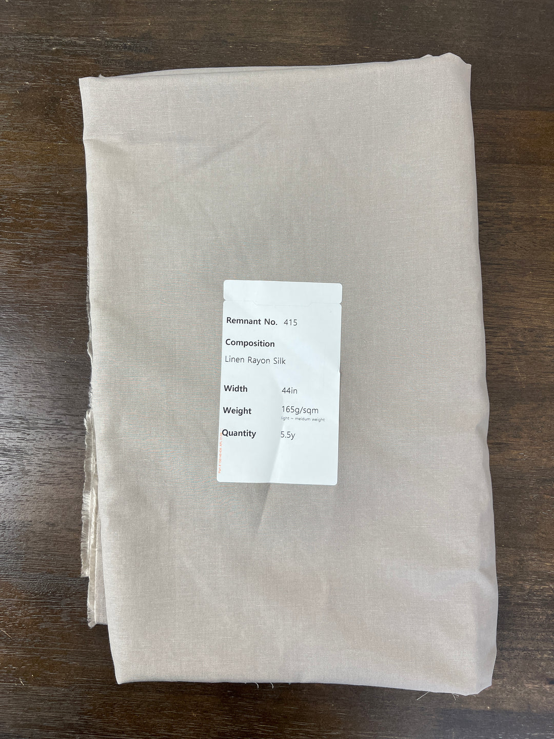 Remnant Fabric #415 - Linen Rayon Silk -5.5y