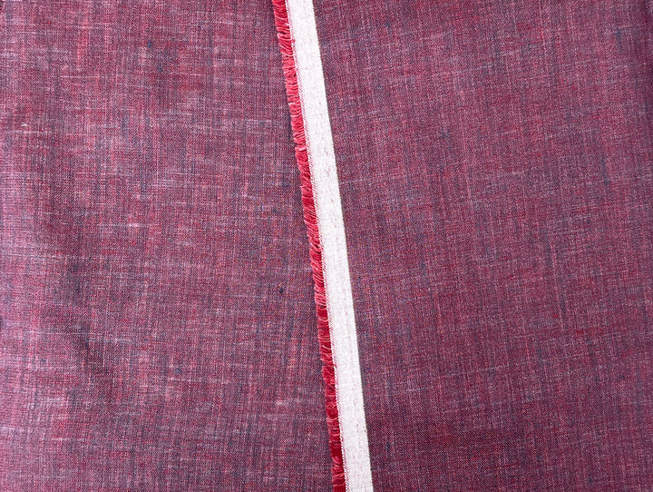 100% Linen Vintage Dyed Delave Fabric – Fine 21s Yarn, Pre-Washed, Light Weight  Wine 5968