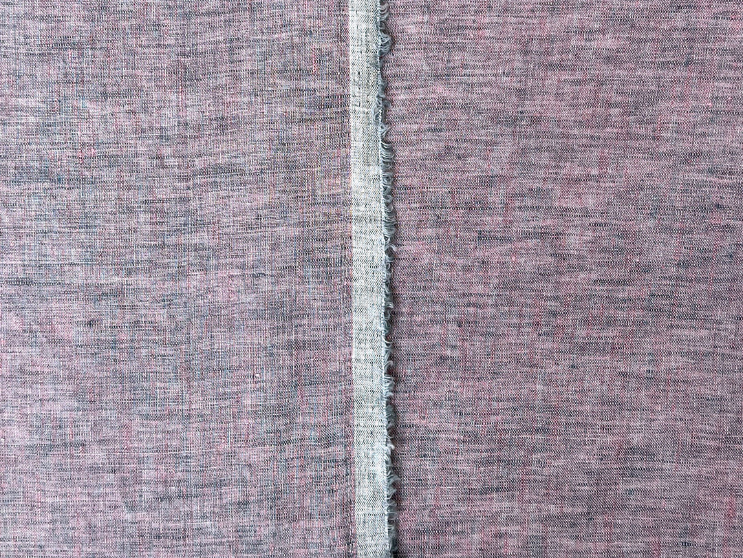 100% Linen Vintage Dyed Delave Fabric – Fine 21s Yarn, Pre-Washed, Light Weight Pink 7127
