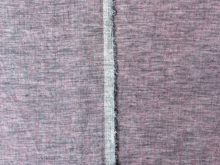100% Linen Vintage Dyed Delave Fabric – Fine 21s Yarn, Pre-Washed, Light Weight Pink 7127