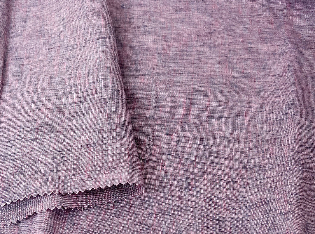 100% Linen Vintage Dyed Delave Fabric – Fine 21s Yarn, Pre-Washed, Light Weight Pink 7127