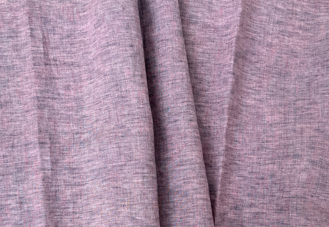 100% Linen Vintage Dyed Delave Fabric – Fine 21s Yarn, Pre-Washed, Light Weight Pink 7127