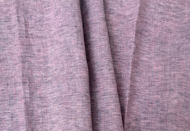 100% Linen Vintage Dyed Delave Fabric – Fine 21s Yarn, Pre-Washed, Light Weight Pink 7127