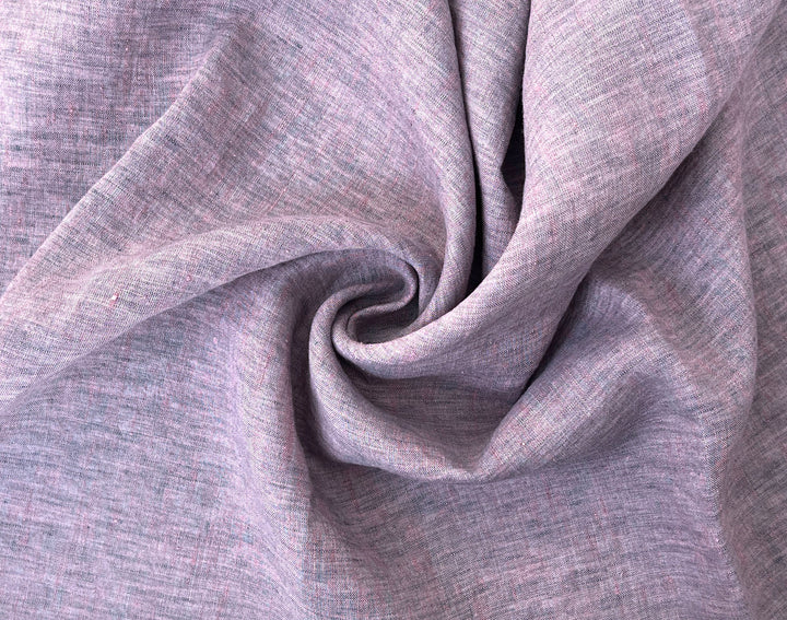 100% Linen Vintage Dyed Delave Fabric – Fine 21s Yarn, Pre-Washed, Light Weight Pink 7127