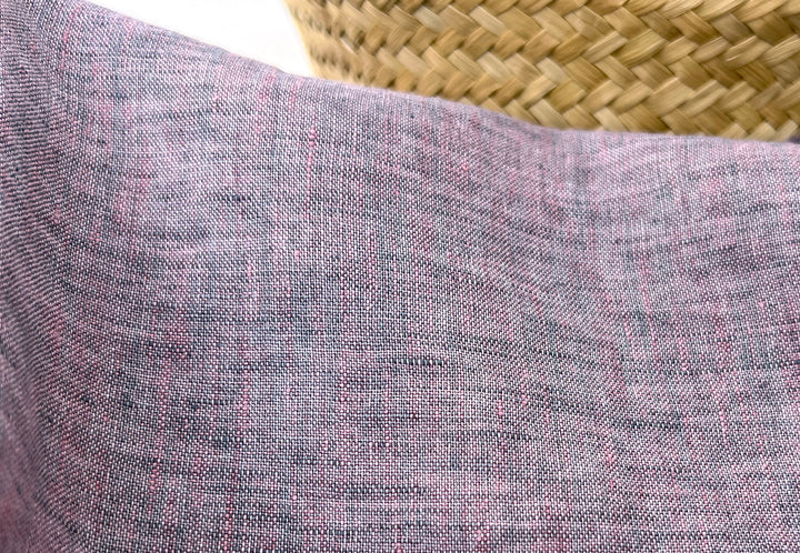 100% Linen Vintage Dyed Delave Fabric – Fine 21s Yarn, Pre-Washed, Light Weight Pink 7127