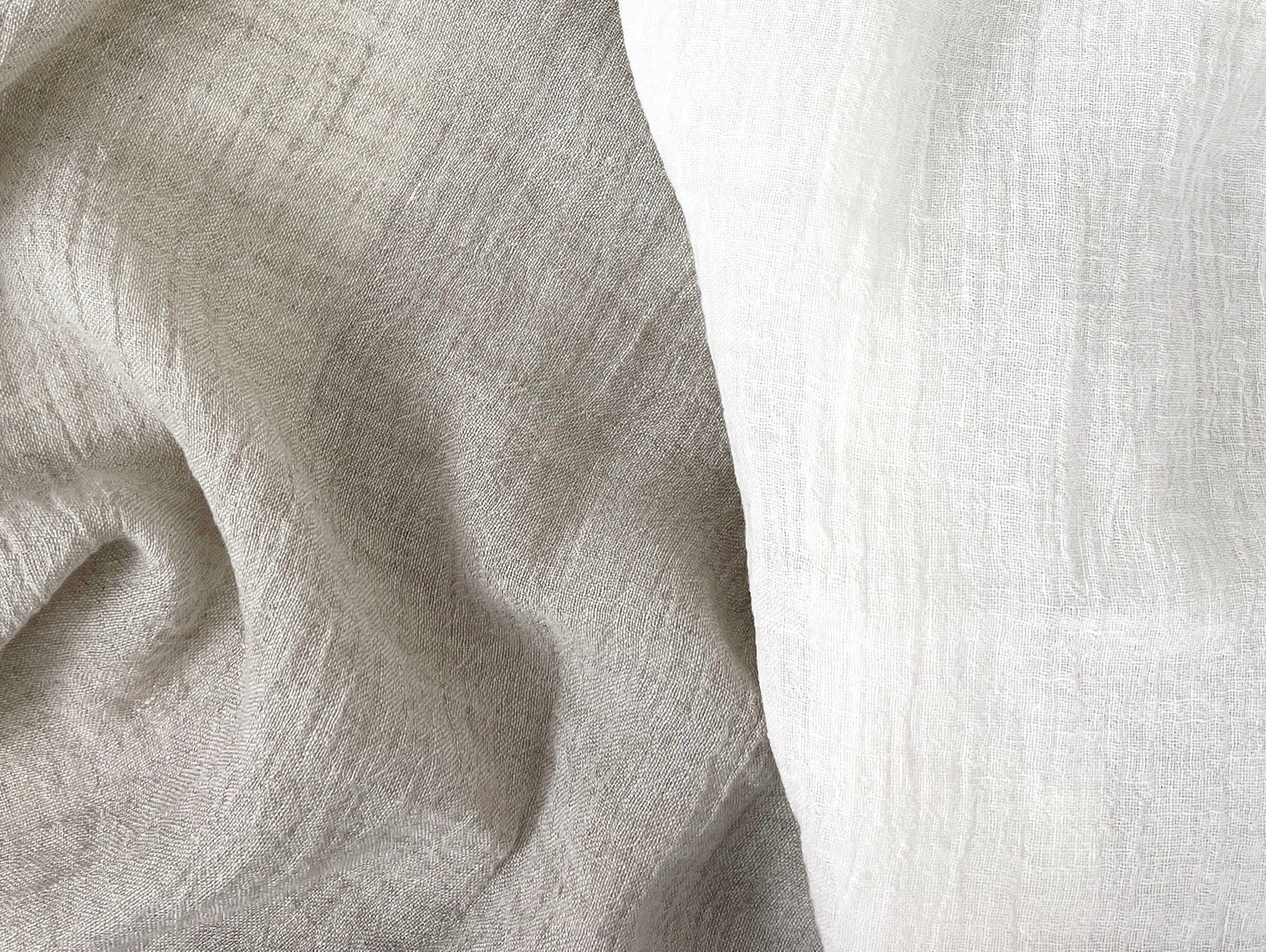 Pure Linen Slight Wrinkle-Effect Fabric - High-Twist Yarn, Low