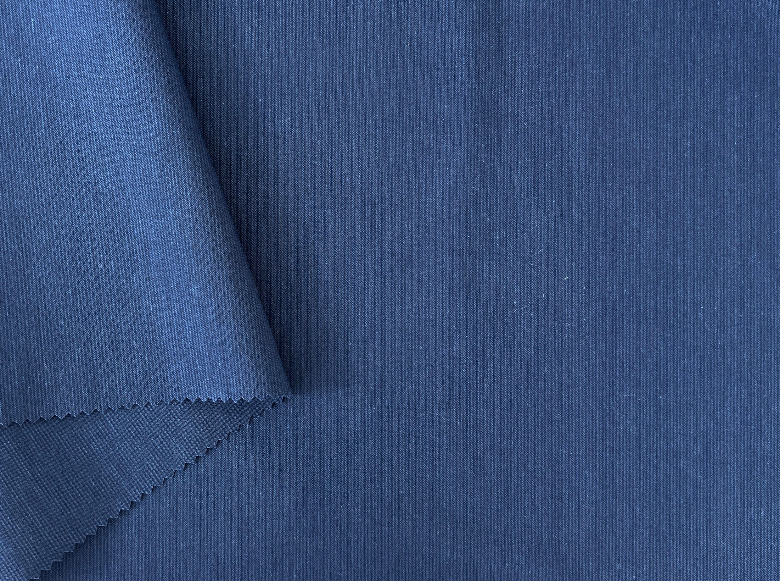 Blue Cotton Polyester Dobby Fabric – Subtle Stripe & Natural