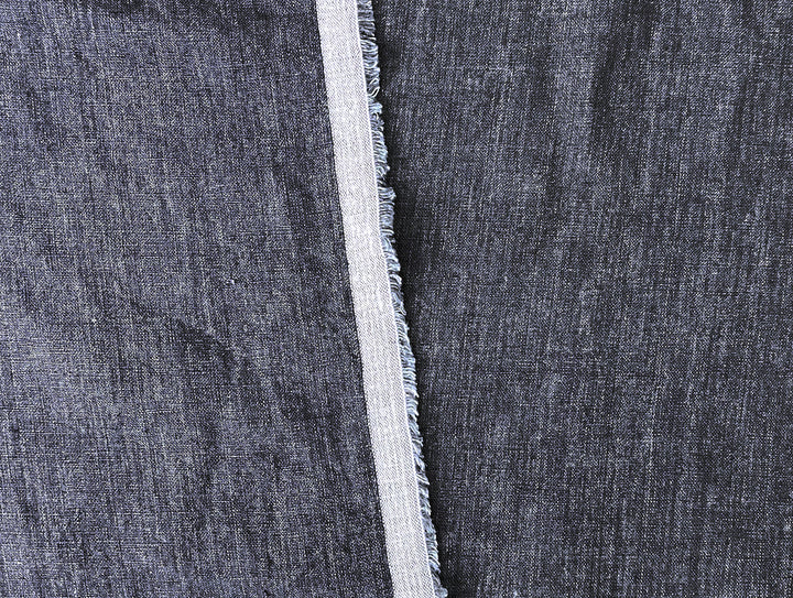 Delave Vintage Dyed 100% Linen Fabric – Medium to Heavyweight, Soft Finish Gray(dark) 7676