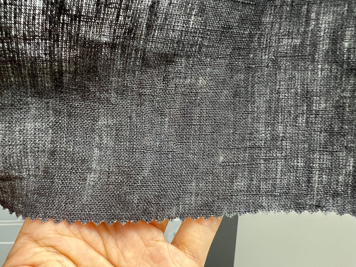 Delave Vintage Dyed 100% Linen Fabric – Medium to Heavyweight, Soft Finish Gray(dark) 7676