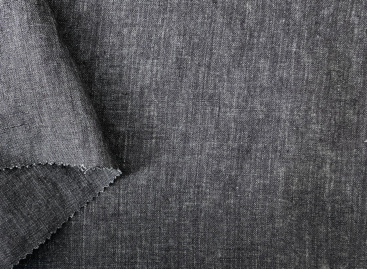 Delave Vintage Dyed 100% Linen Fabric – Medium to Heavyweight, Soft Finish Gray(dark) 7676
