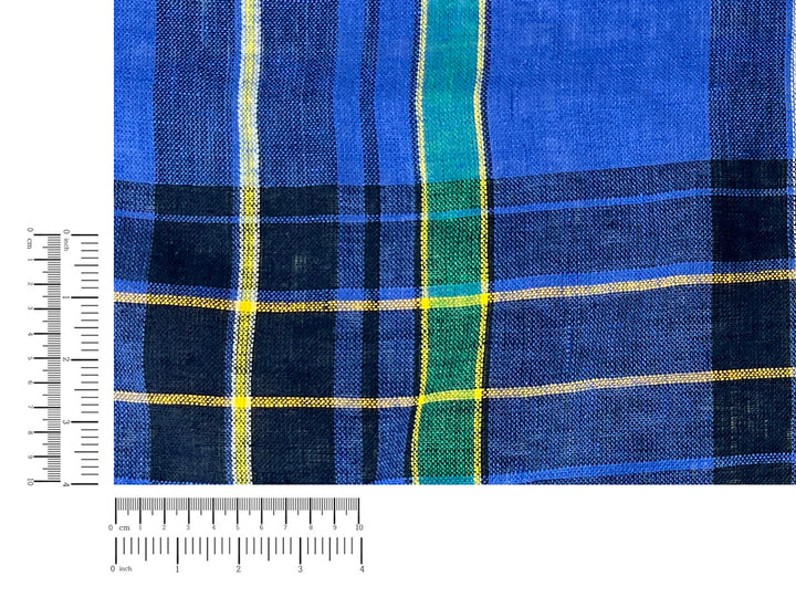 100% Linen Tartan Plaid Fabric – Light–Medium Weight with Soft Handfeel 7981 7982