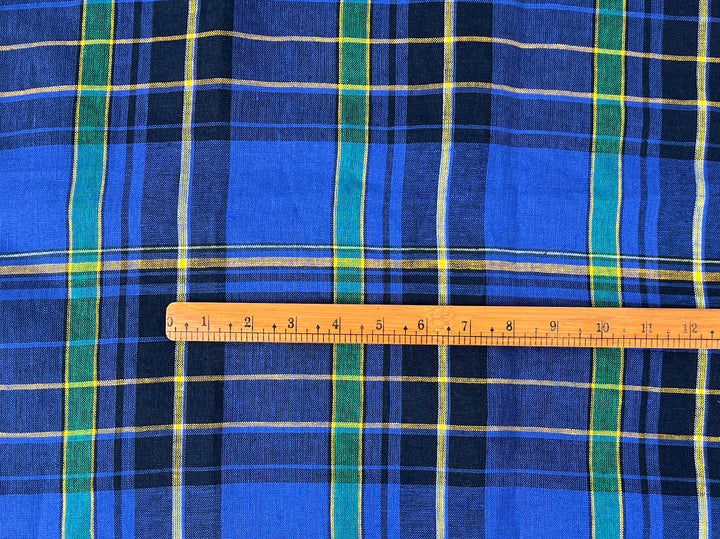 100% Linen Tartan Plaid Fabric – Light–Medium Weight with Soft Handfeel 7981 7982